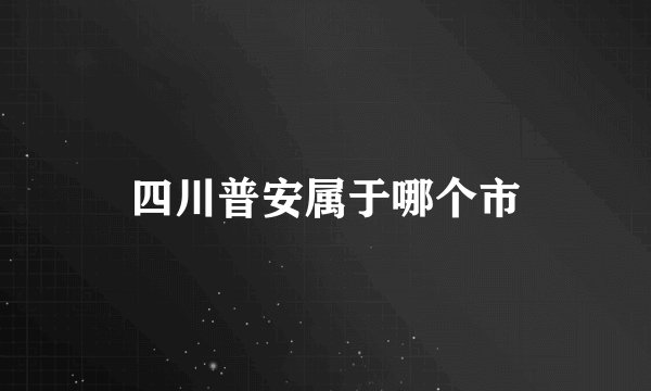 四川普安属于哪个市