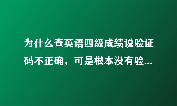 为什么查英语四级成绩说验证码不正确，可是根本没有验证码啊？请高人指点指点，，谢谢。