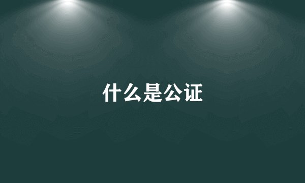 什么是公证