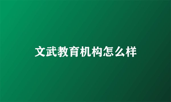 文武教育机构怎么样