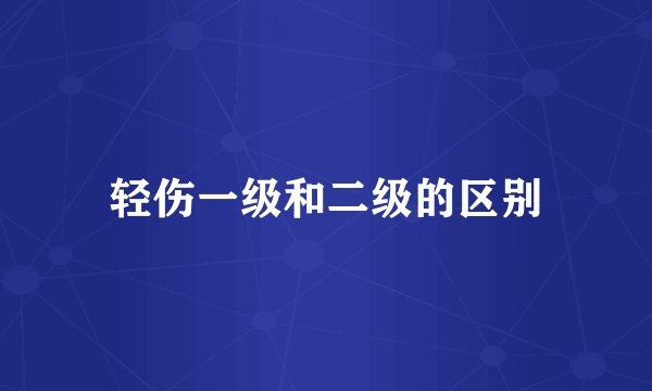 轻伤一级和二级的区别