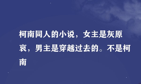 柯南同人的小说，女主是灰原哀，男主是穿越过去的。不是柯南