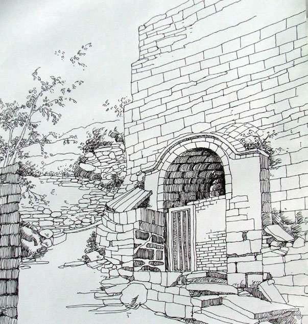 风景速写图片 铅笔