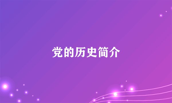 党的历史简介