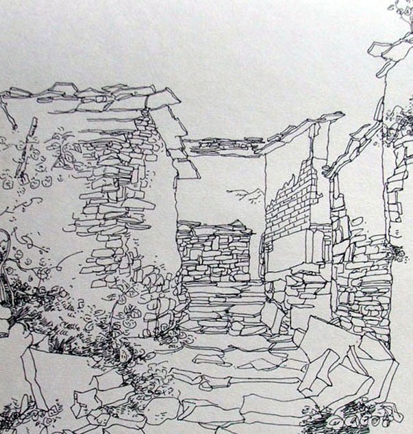 风景速写图片 铅笔