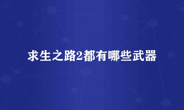求生之路2都有哪些武器