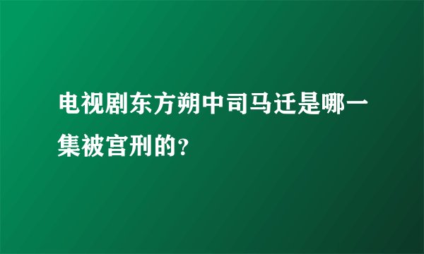 电视剧东方朔中司马迁是哪一集被宫刑的？