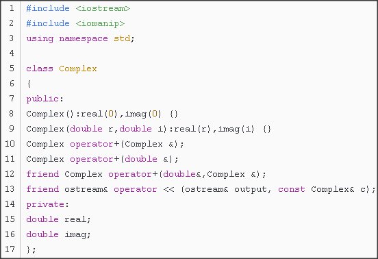 定义一个复数类Complex，重载运算符“+”，使之能用于复数的加法运算。