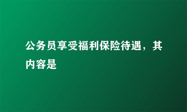 公务员享受福利保险待遇，其内容是