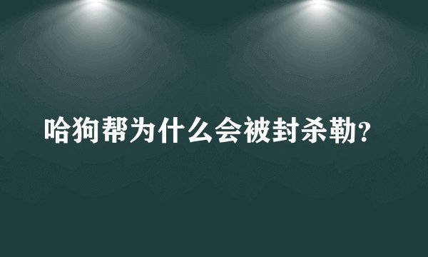 哈狗帮为什么会被封杀勒？