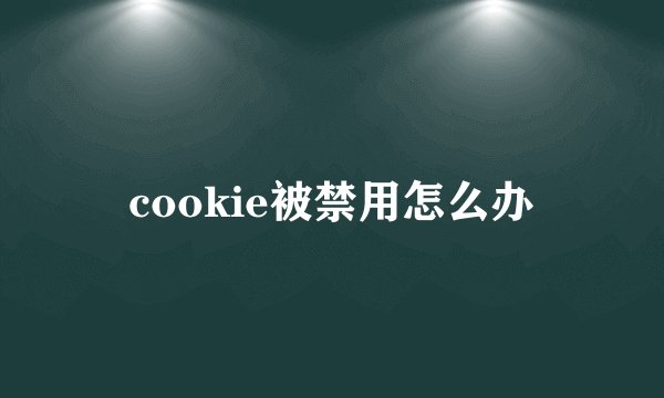 cookie被禁用怎么办