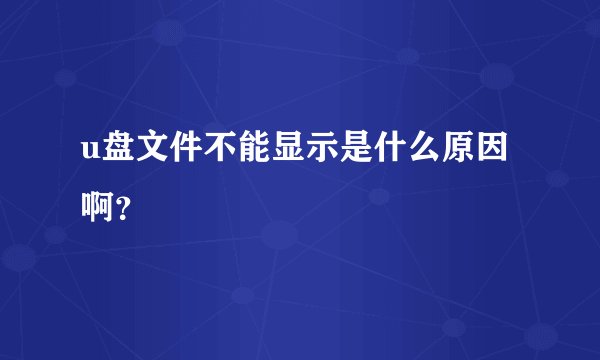 u盘文件不能显示是什么原因啊？