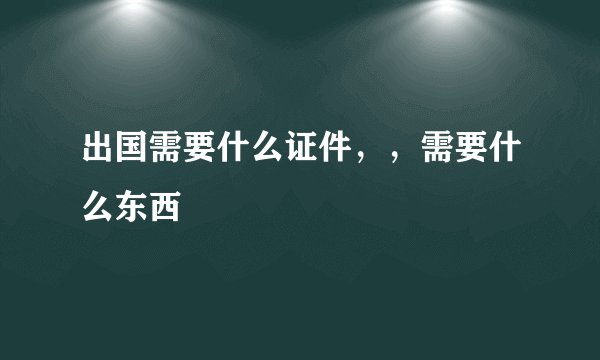 出国需要什么证件，，需要什么东西