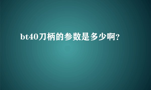 bt40刀柄的参数是多少啊？