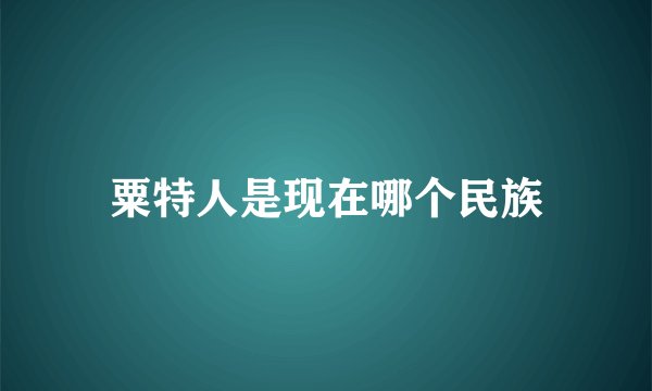 粟特人是现在哪个民族