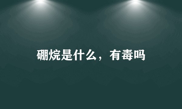 硼烷是什么，有毒吗