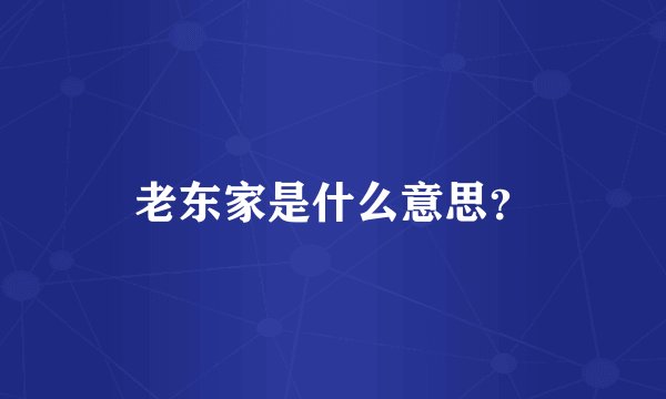 老东家是什么意思？
