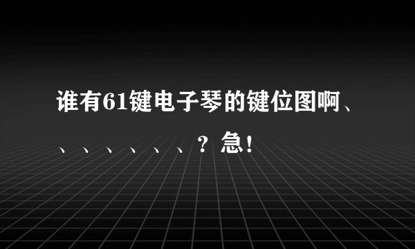 谁有61键电子琴的键位图啊、、、、、、、？急！