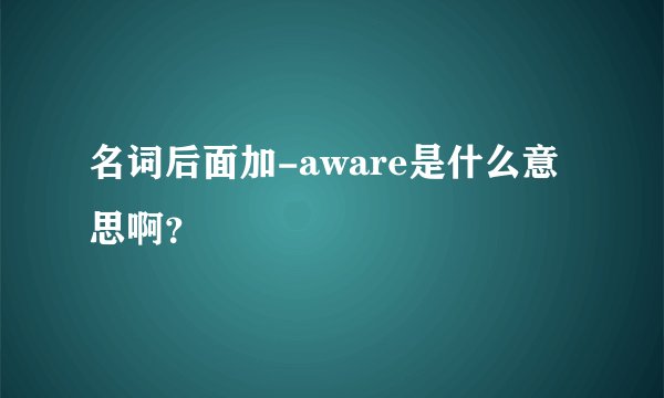 名词后面加-aware是什么意思啊？
