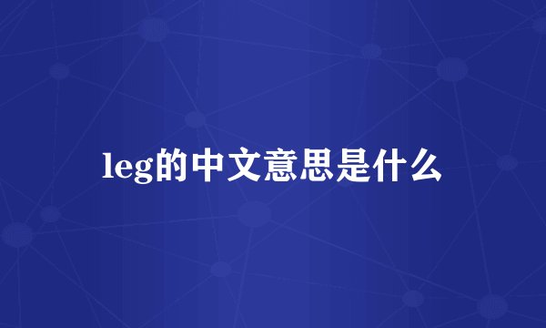leg的中文意思是什么