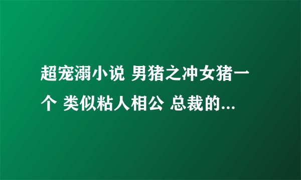 超宠溺小说 男猪之冲女猪一个 类似粘人相公 总裁的娃娃妻 这类