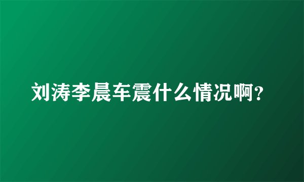 刘涛李晨车震什么情况啊？