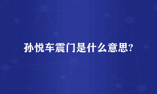 孙悦车震门是什么意思?