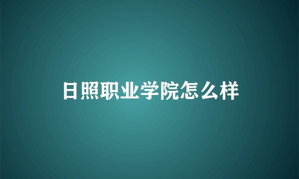 日照职业学院怎么样