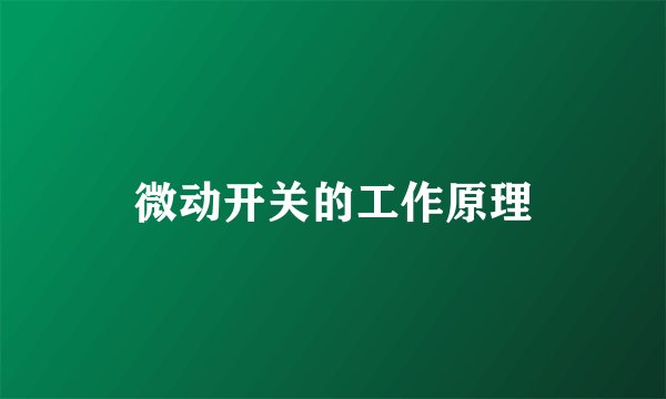 微动开关的工作原理