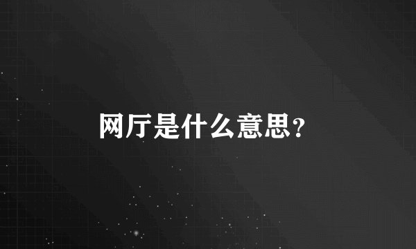 网厅是什么意思？