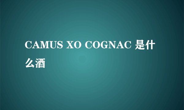 CAMUS XO COGNAC 是什么酒
