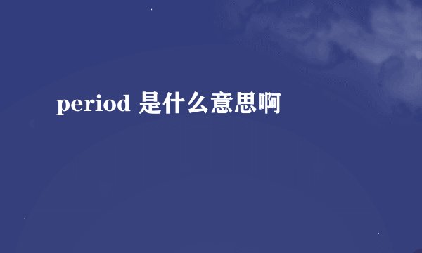 period 是什么意思啊