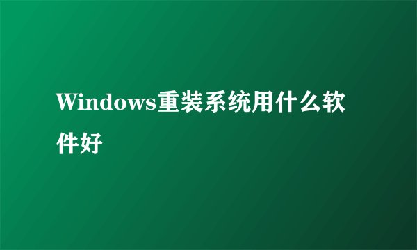 Windows重装系统用什么软件好