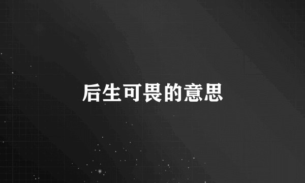 后生可畏的意思