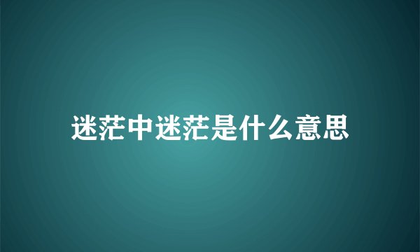迷茫中迷茫是什么意思