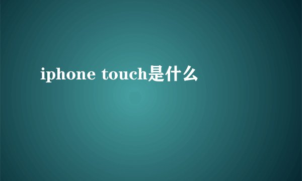 iphone touch是什么