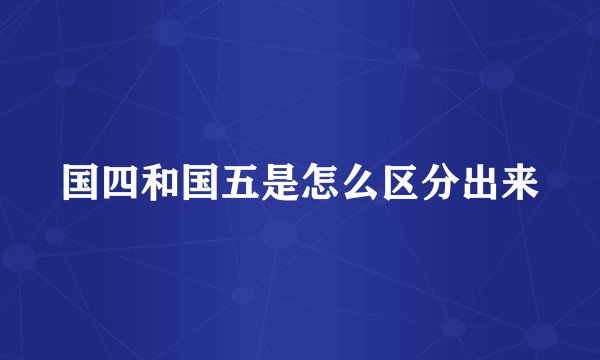 国四和国五是怎么区分出来