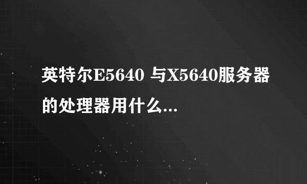 英特尔E5640 与X5640服务器的处理器用什么不同呀？
