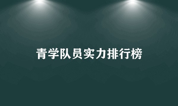 青学队员实力排行榜