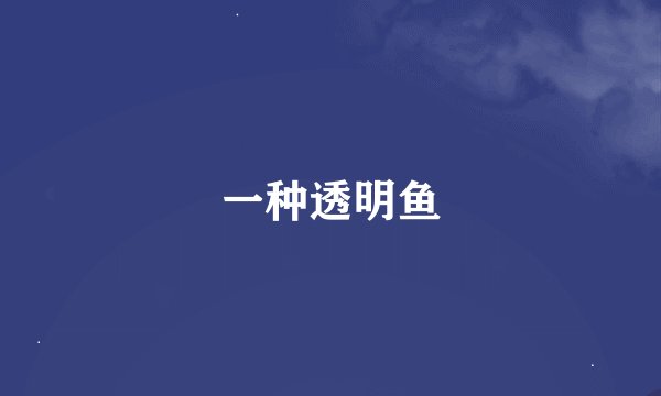 一种透明鱼