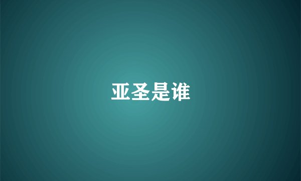 亚圣是谁