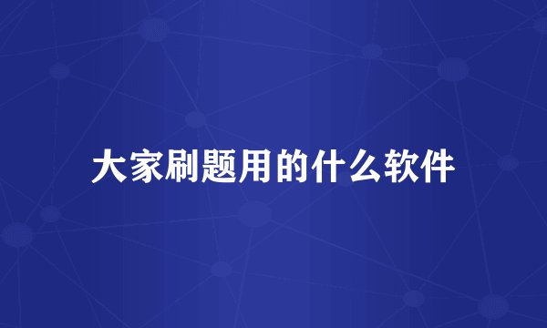 大家刷题用的什么软件