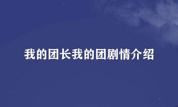 我的团长我的团剧情介绍