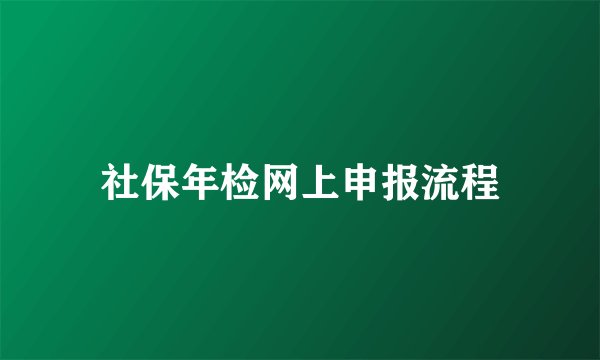 社保年检网上申报流程