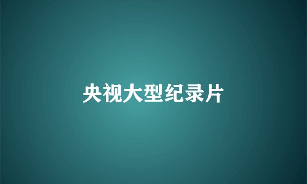 央视大型纪录片
