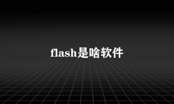 flash是啥软件