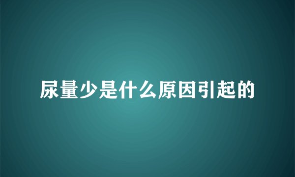 尿量少是什么原因引起的