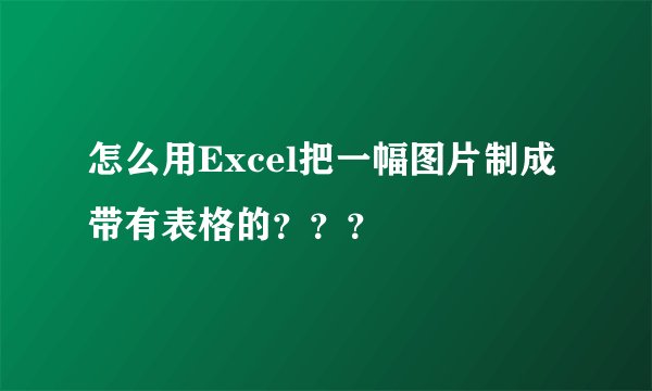 怎么用Excel把一幅图片制成带有表格的？？？