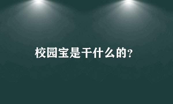 校园宝是干什么的？