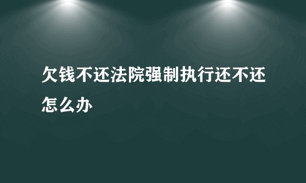 欠钱不还法院强制执行还不还怎么办